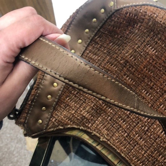 Vintage fossil woven brown leather purse - Picture 9 of 11